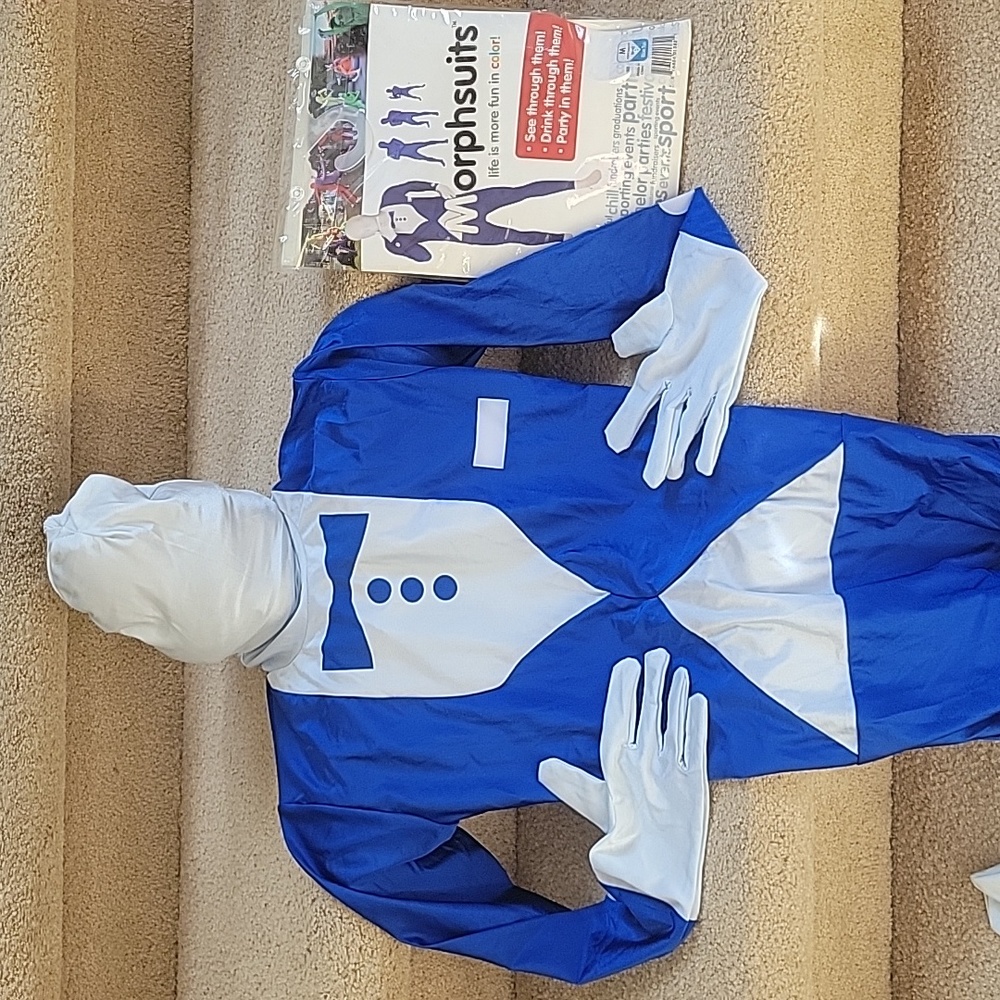 Morphsuits Blue Tux Kids Costume. 1 Piece Suit covers head to toe. NWT
